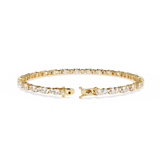 Lab Grown Diamond Bracelet Oval Stone (4.64ct ) In 14K Gold
