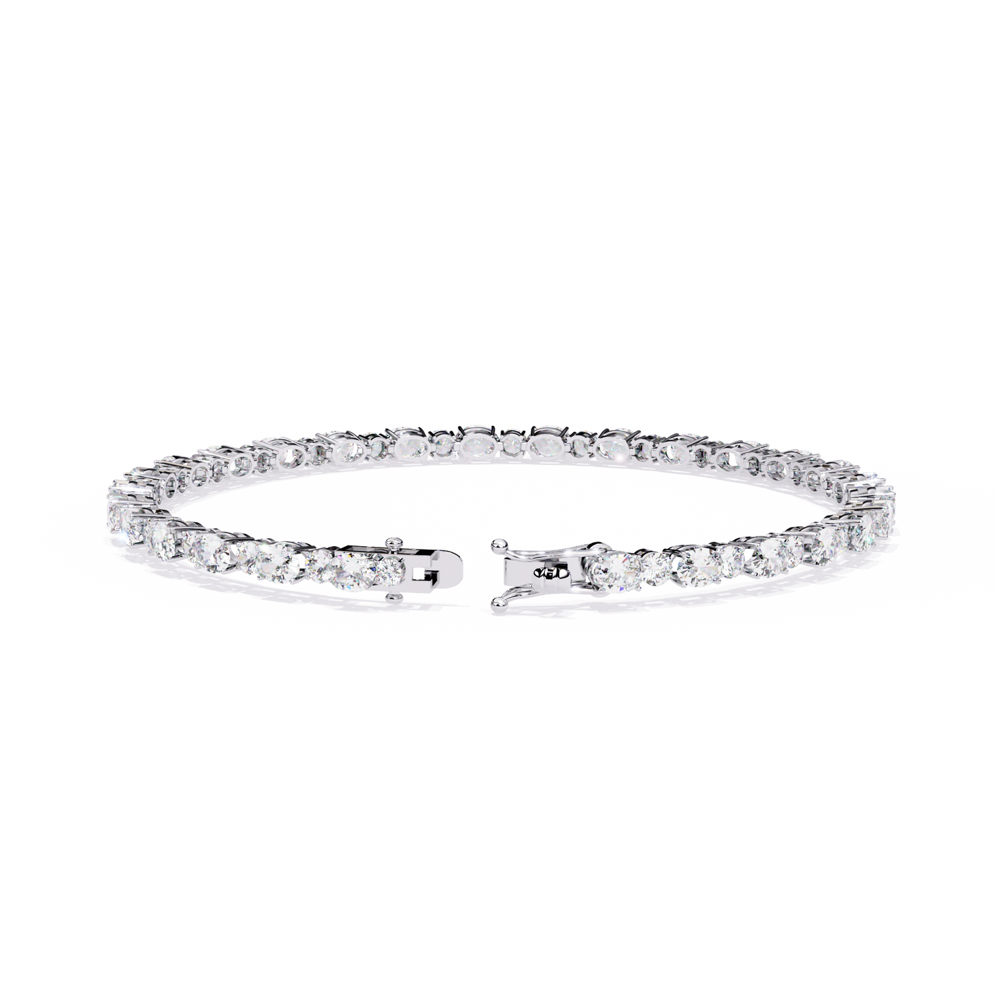 Lab Grown Diamond Bracelet Oval Stone (4.64ct ) In 14K Gold