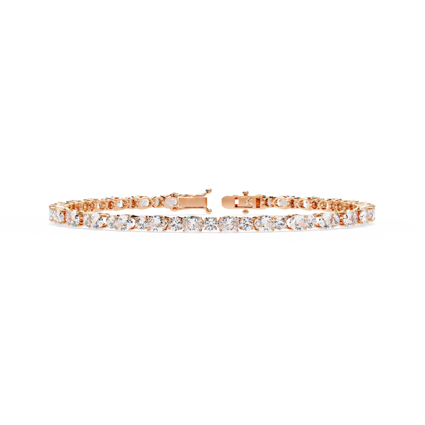 Lab Grown Diamond Bracelet Oval Stone (4.64ct ) In 14K Gold