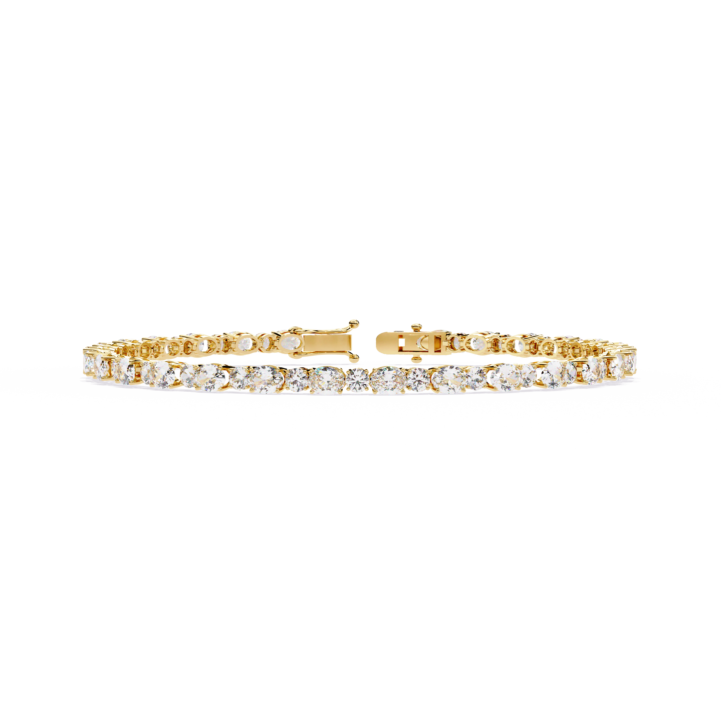 Lab Grown Diamond Bracelet Oval Stone (4.64ct ) In 14K Gold