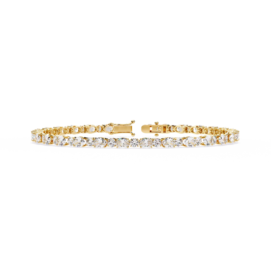 Lab Grown Diamond Bracelet Oval Stone (4.64ct ) In 14K Gold