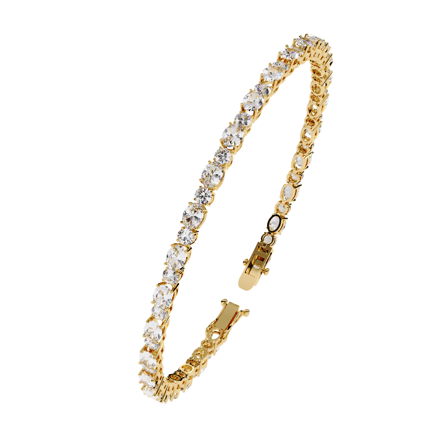Lab Grown Diamond Bracelet Oval Stone (4.64ct ) In 14K Gold