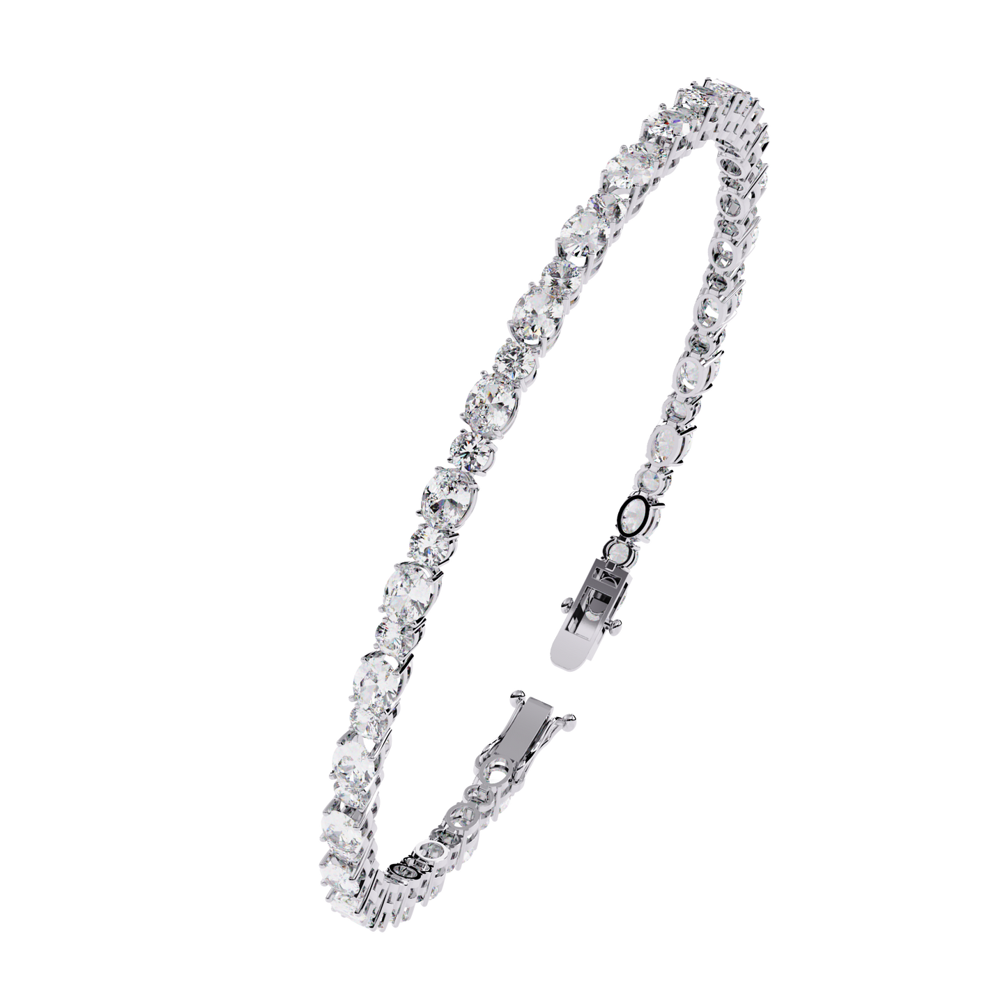 Lab Grown Diamond Bracelet Oval Stone (4.64ct ) In 14K Gold
