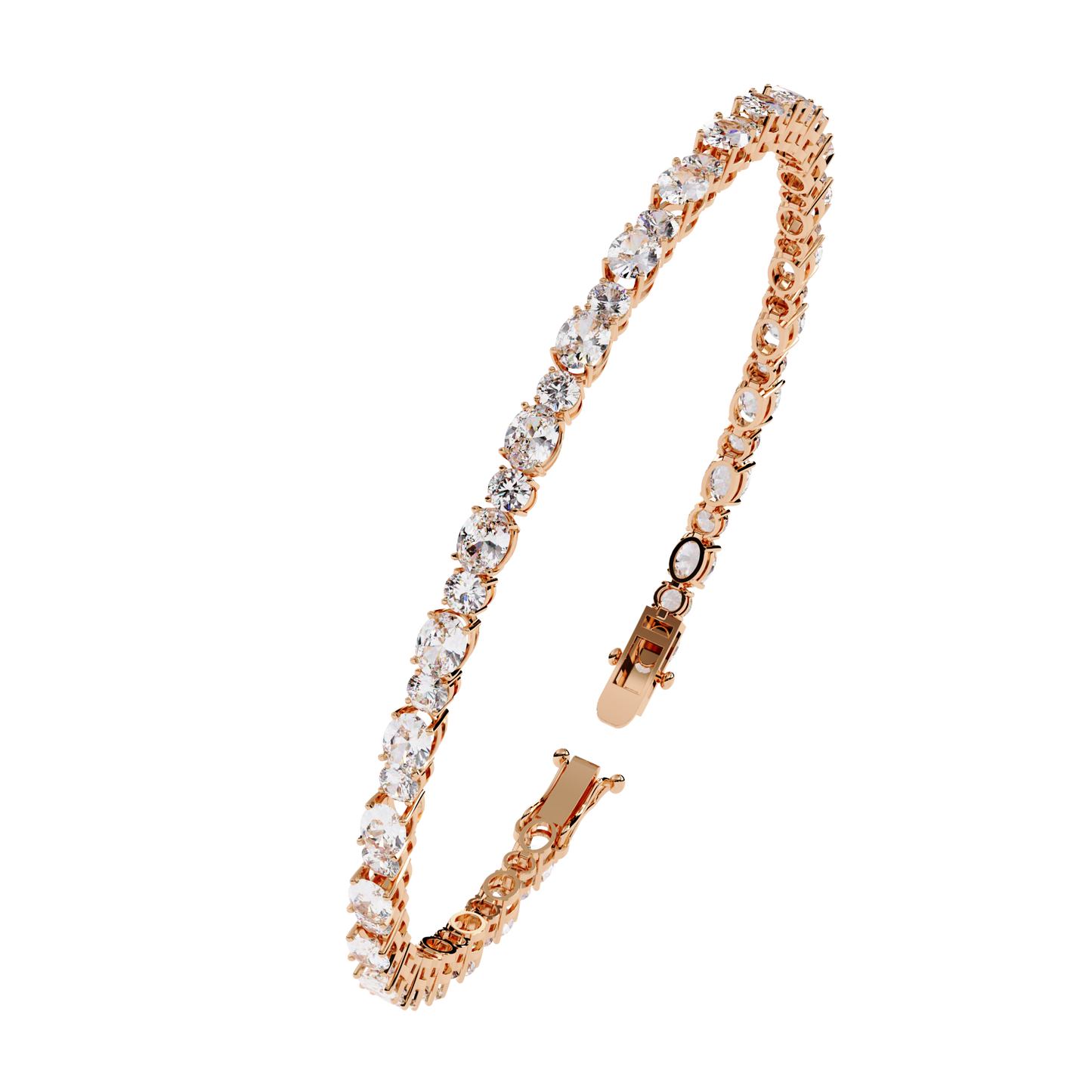 Lab Grown Diamond Bracelet Oval Stone (4.64ct ) In 14K Gold