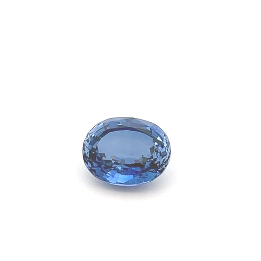 6.54 Carat Blue Oval Lab Created Sapphire for Jewelry
