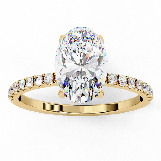 Lab Grown Diamond Solitaire Ring Oval Stone (1.45ct) In 14K Gold