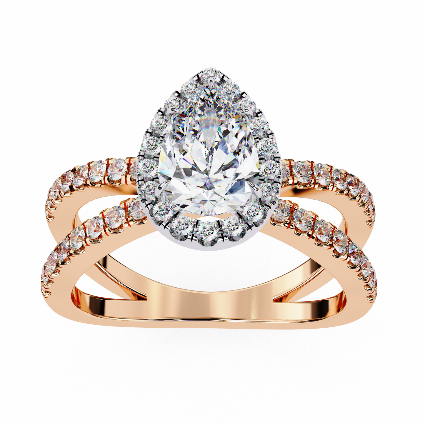 LGD Solitaire Ring Pear Stone (1.70ct) In 14K Gold