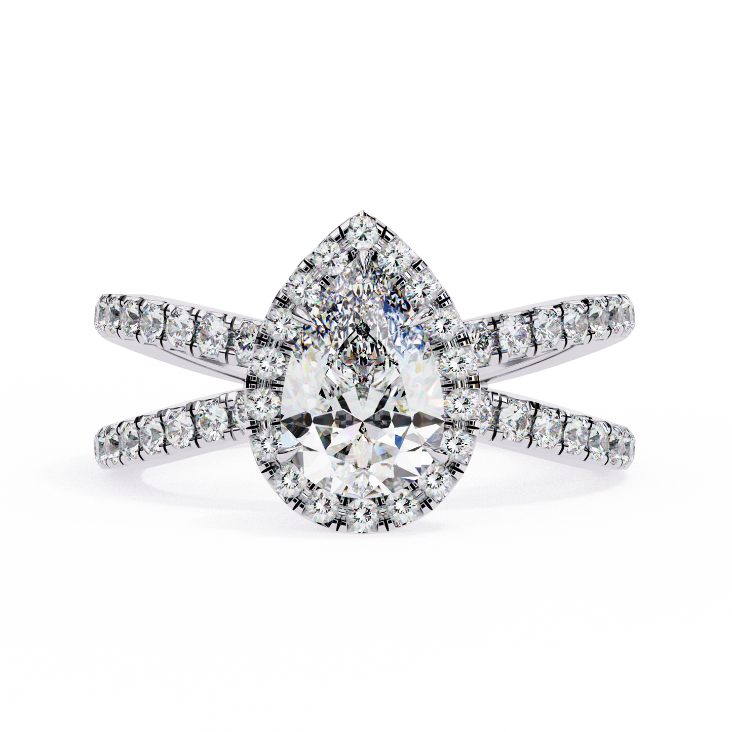LGD Solitaire Ring Pear Stone (1.70ct) In 14K Gold