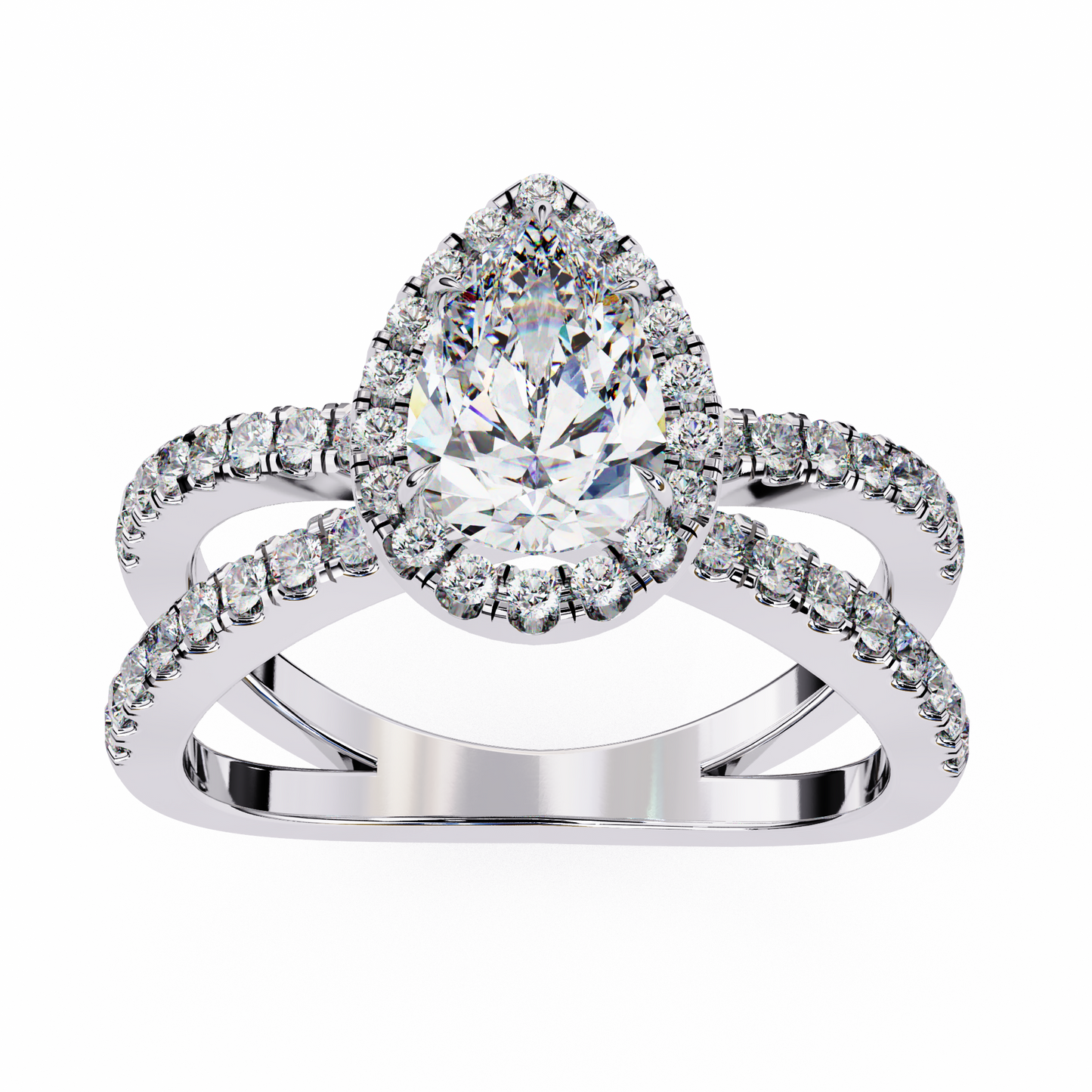LGD Solitaire Ring Pear Stone (1.70ct) In 14K Gold