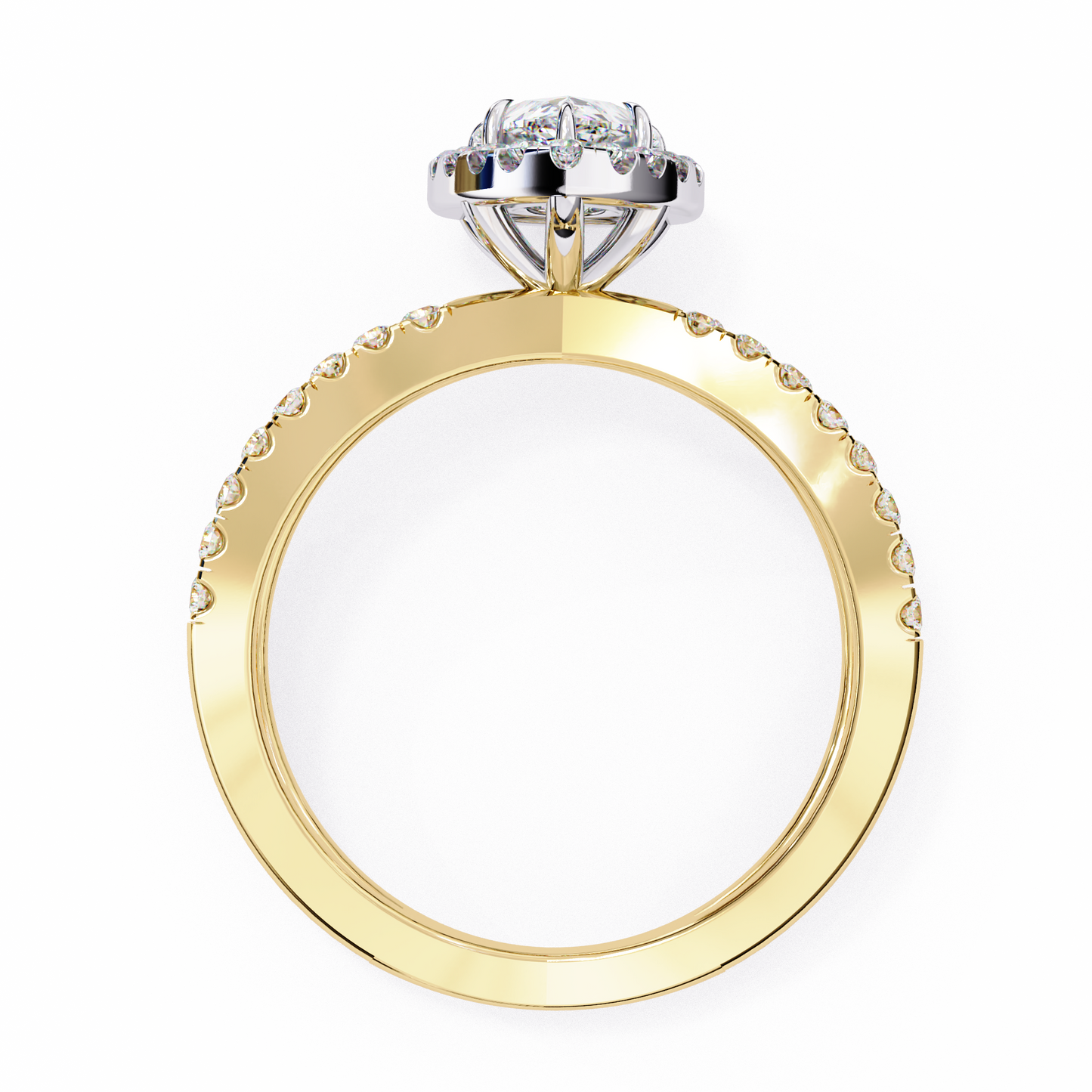 LGD Solitaire Ring Pear Stone (1.70ct) In 14K Gold