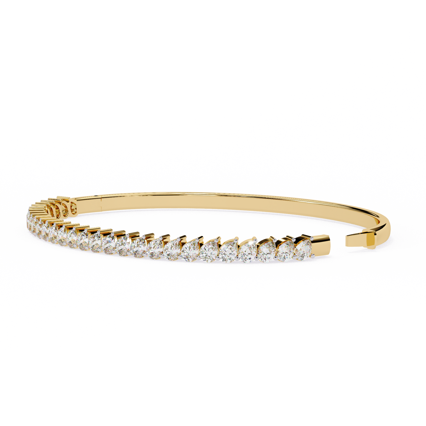 Lab Grown Diamond Bracelet Pear Stone (4.06ct) In 14K Gold