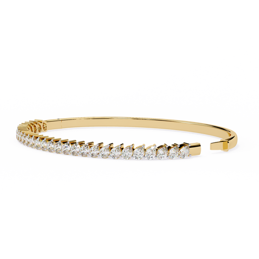 Lab Grown Diamond Bracelet Pear Stone (4.06ct) In 14K Gold