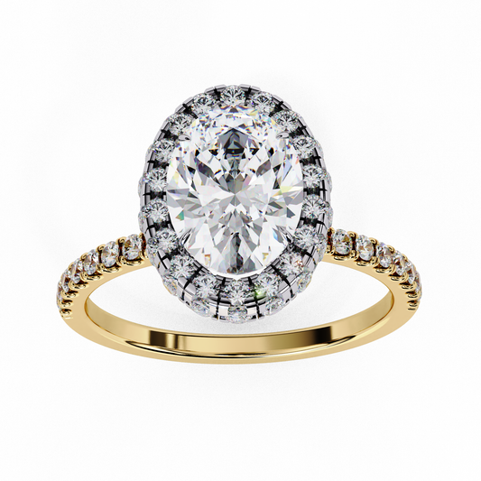 Lab Grown Diamond Solitaire Ring Oval Stone (2.09ct) In 14K Gold
