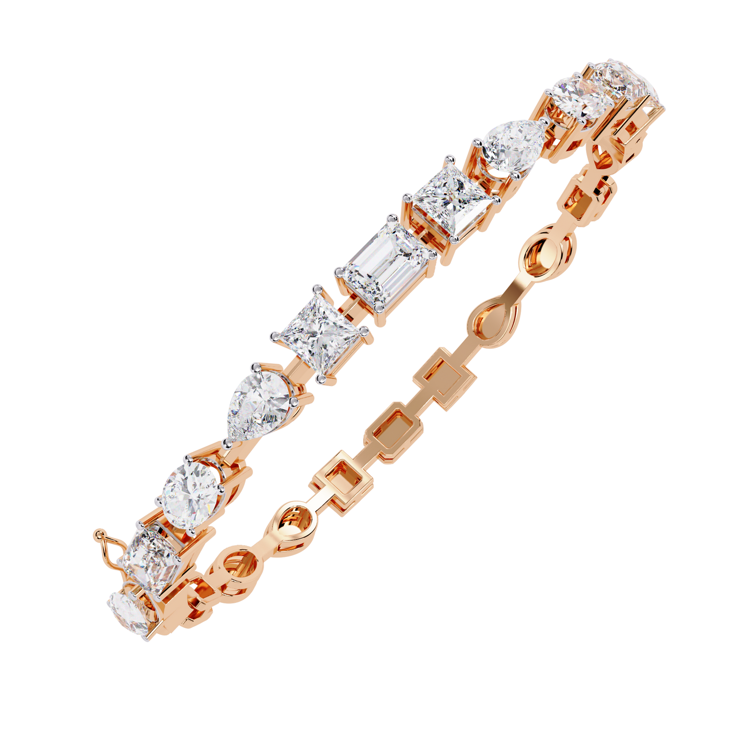 Lab Grown Diamond Bracelet Multi Stone In 14K Gold