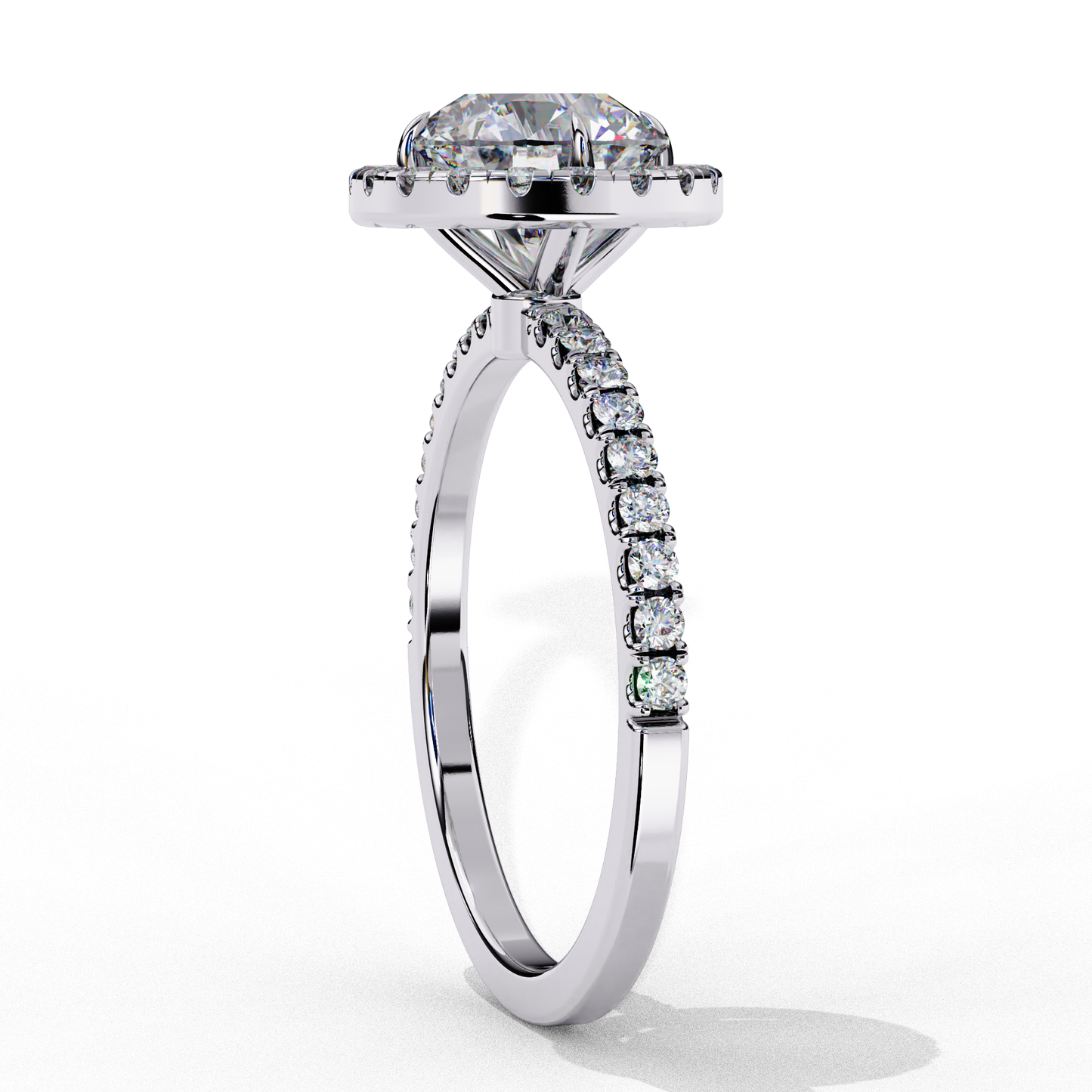 Lab Grown Diamond Ring Round Stone (1.89ct) In 14K Gold