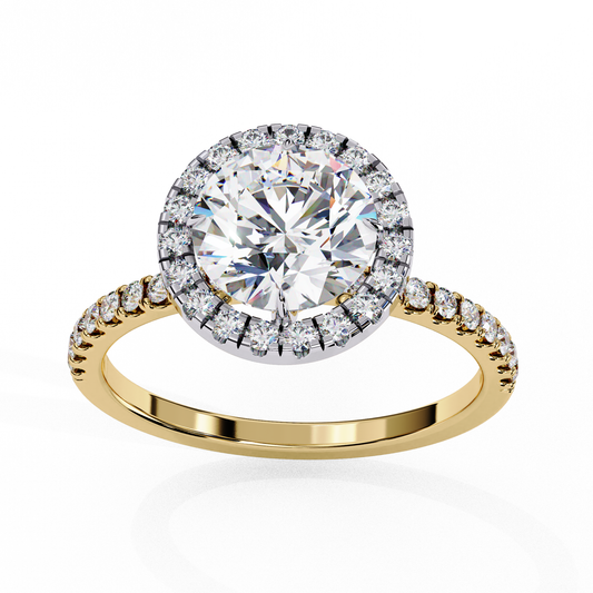 Lab Grown Diamond Ring Round Stone (1.89ct) In 14K Gold