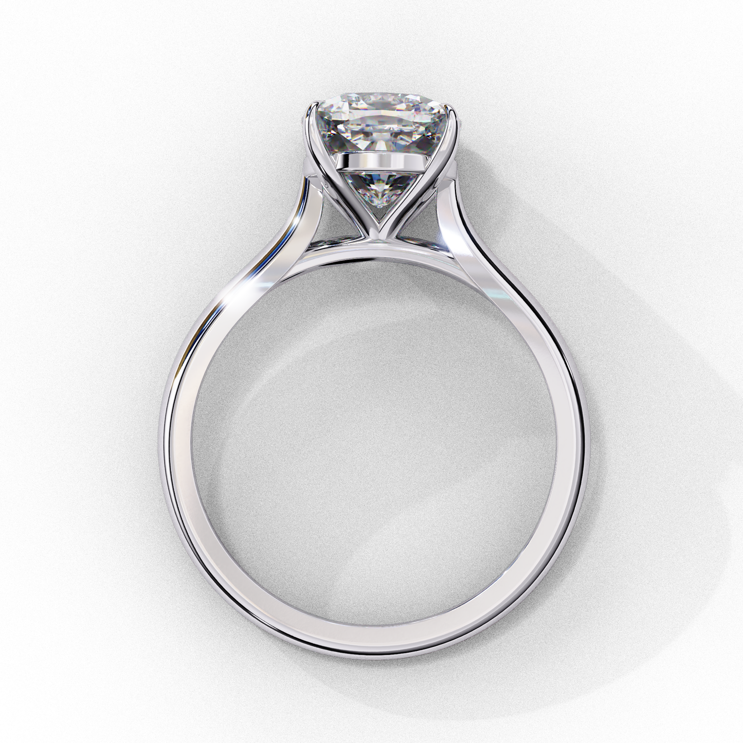 Lab Grown Diamond Solitaire Ring Cushion Square Stone (2.65ct) In 14K Gold
