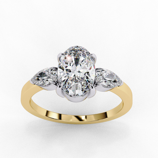 Lab Grown Diamond Solitaire Ring Oval Stone (1.54ct) In 14K Gold