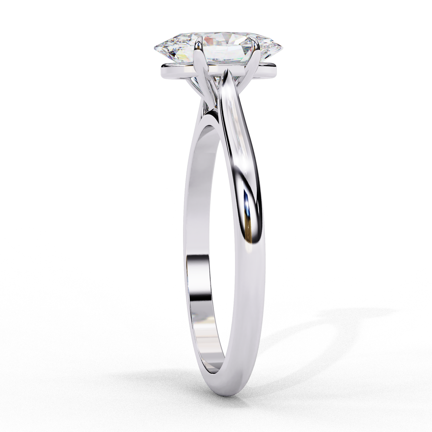 Lab Grown Diamond Solitaire Ring Oval Stone (1.20ct) In 14K Gold