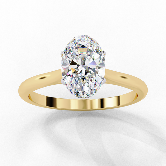 Lab Grown Diamond Solitaire Ring Oval Stone (1.20ct) In 14K Gold