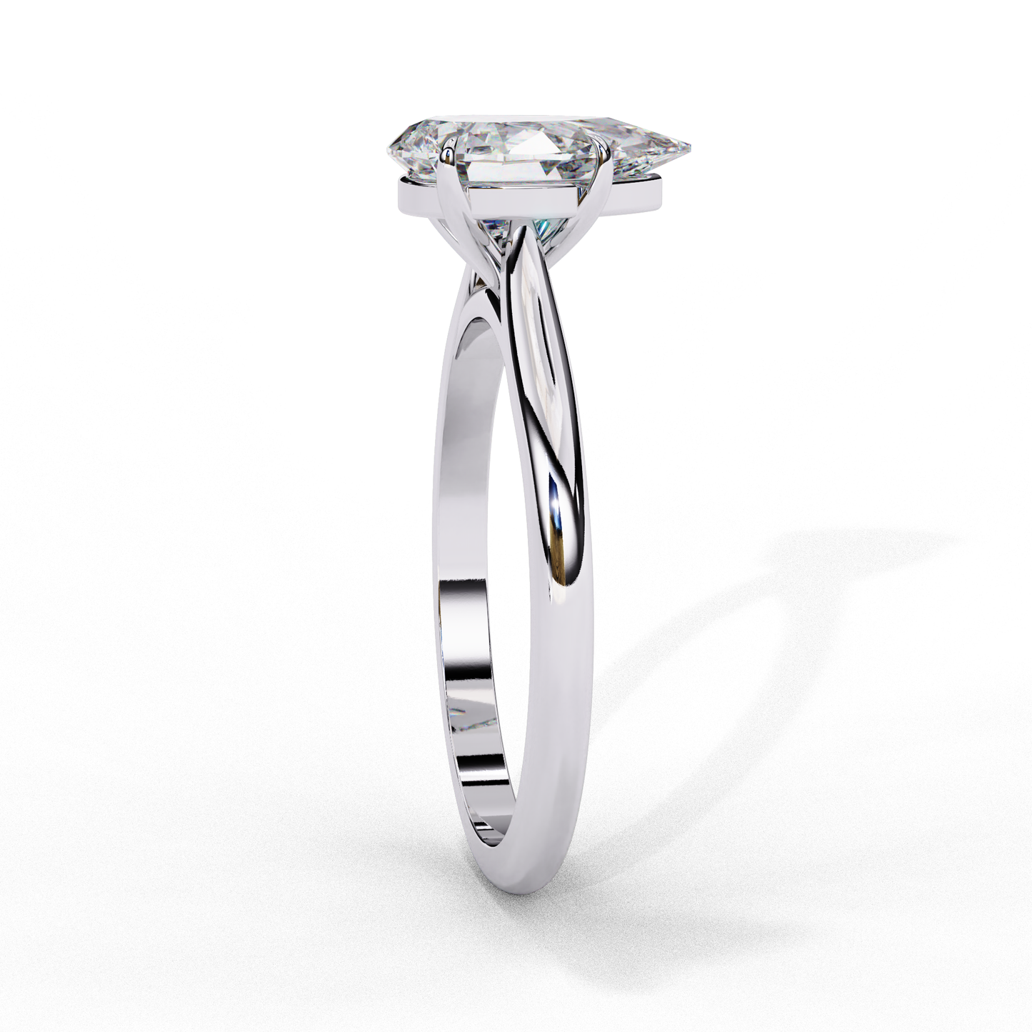Lab Grown Diamond Ring Pear Stone (0.89ct) In 14K Gold