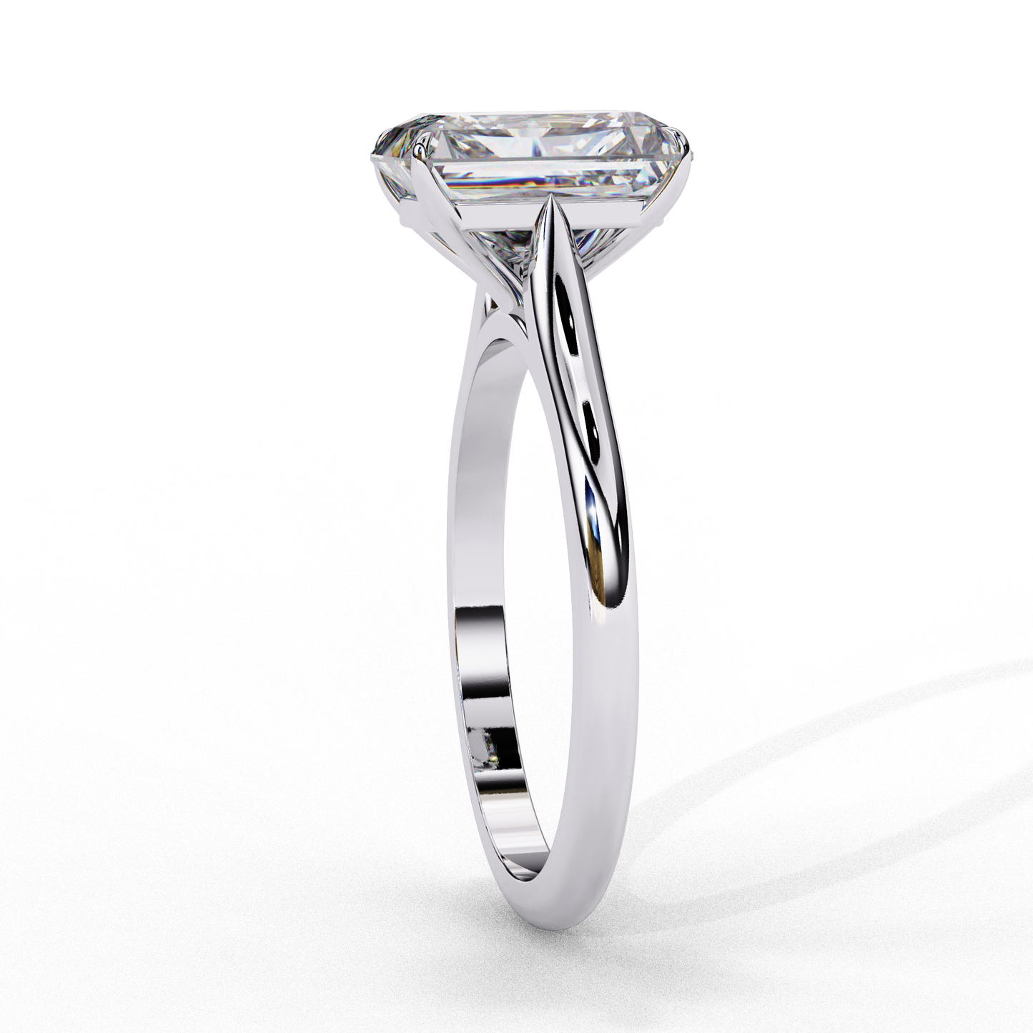 Lab Grown Diamond Solitaire Ring Radiant Stone (3.03ct) In 14K Gold