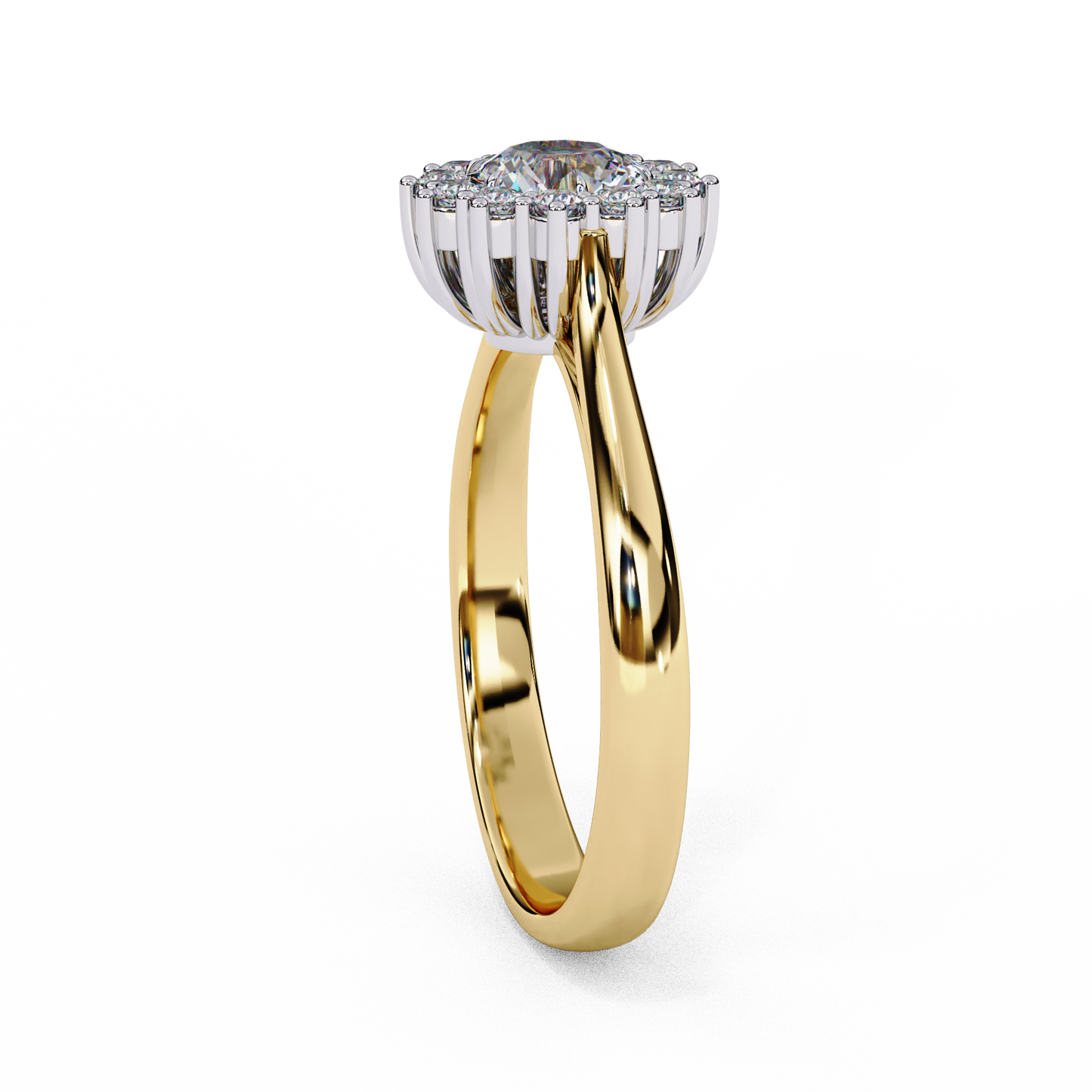 LGD Ring Round Stone (0.65ct) In 14K Gold #LGD-RD-CD030