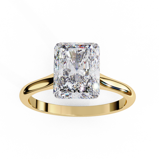 Lab Grown Diamond Solitaire Ring Radiant Stone (3.03ct) In 14K Gold