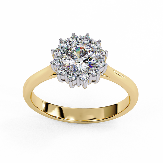 Lab Grown Diamond Ring Round Stone (0.65ct) In 14K Gold