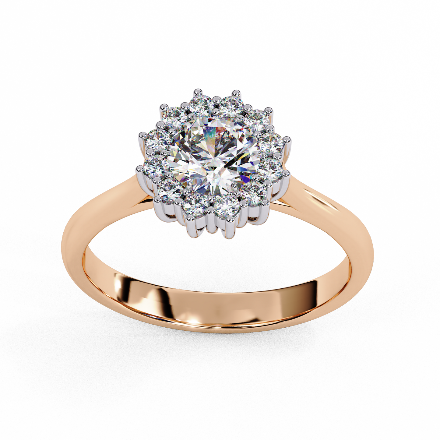 LGD Ring Round Stone (0.65ct) In 14K Gold #LGD-RD-CD030