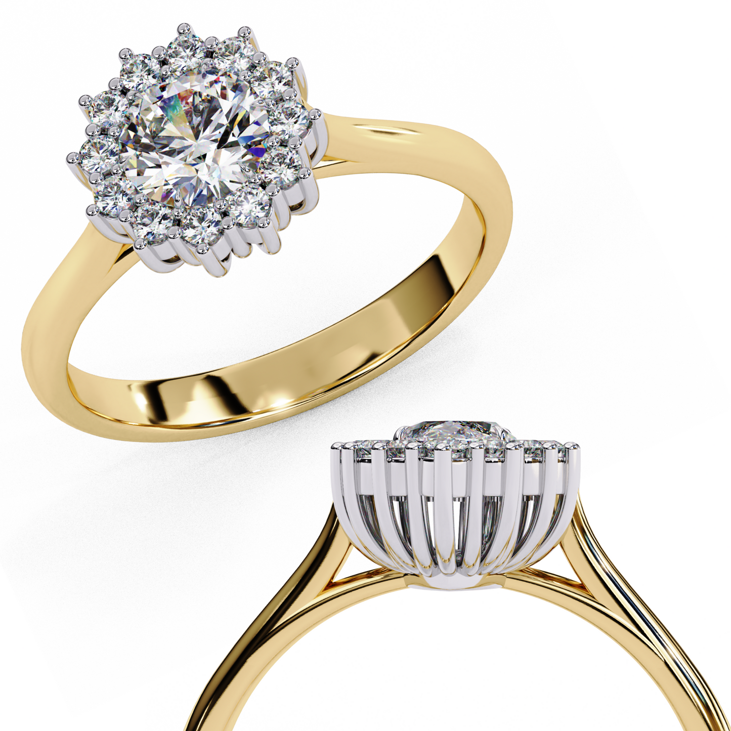 LGD Ring Round Stone (0.65ct) In 14K Gold #LGD-RD-CD030
