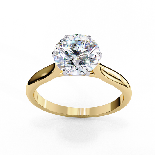 Lab Grown Diamond Solitaire Ring Round Stone (1.92ct) In 14K Gold