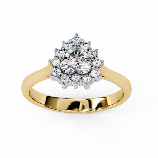 Lab Grown Diamond Ring Heart Stone (0.77ct) In 14K Gold