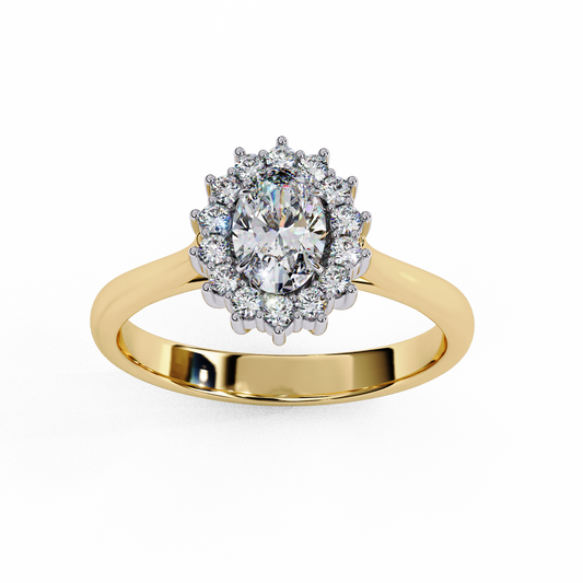 Lab Grown Diamond Ring Oval Stone (0.63ct) In 14K Gold