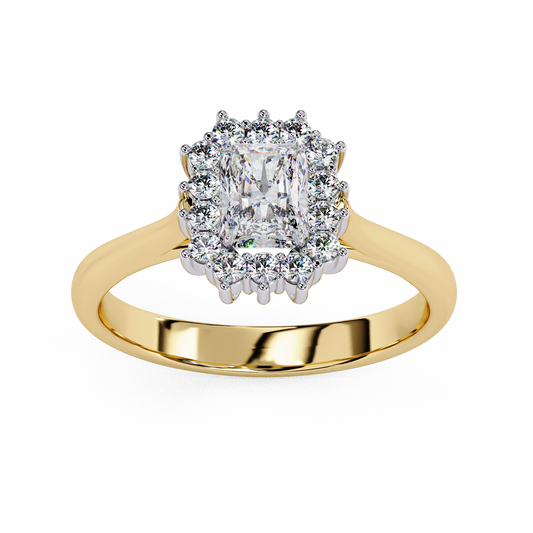 Lab Grown Diamond Ring Emerald Stone (0.77ct) In 14K Gold