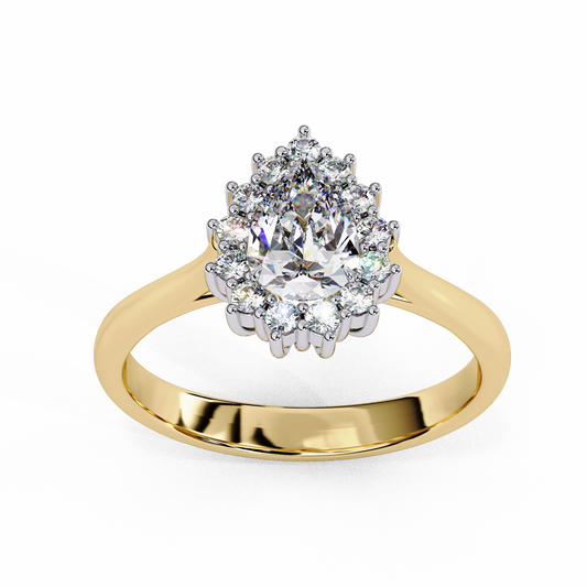 Lab Grown Diamond Ring Pear Stone (0.53ct) In 14K Gold