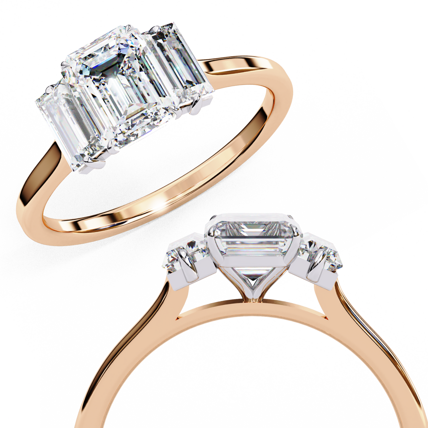 LGD Solitaire Ring Emerald Stone (1.44ct) In 14K Gold