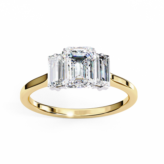 Lab Grown Diamond Solitaire Ring Emerald Stone (1.44ct) In 14K Gold