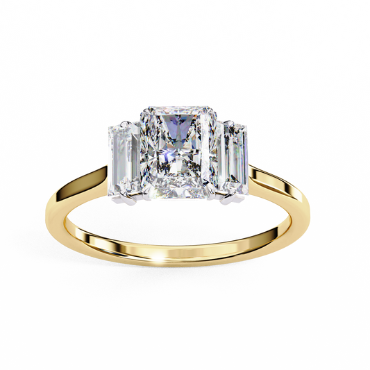Lab Grown Diamond Solitaire Ring Radiant Stone (1.63ct) In 14K Gold