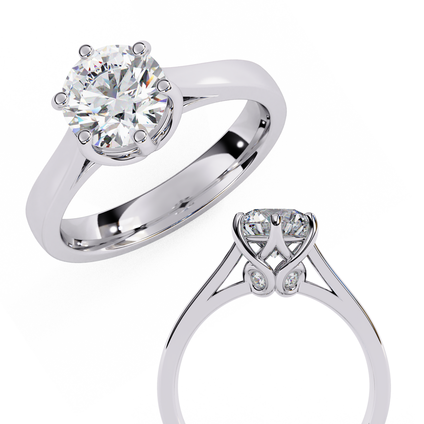 Lab Grown Diamond Solitaire Ring Round Stone (1.34ct) In 14K Gold