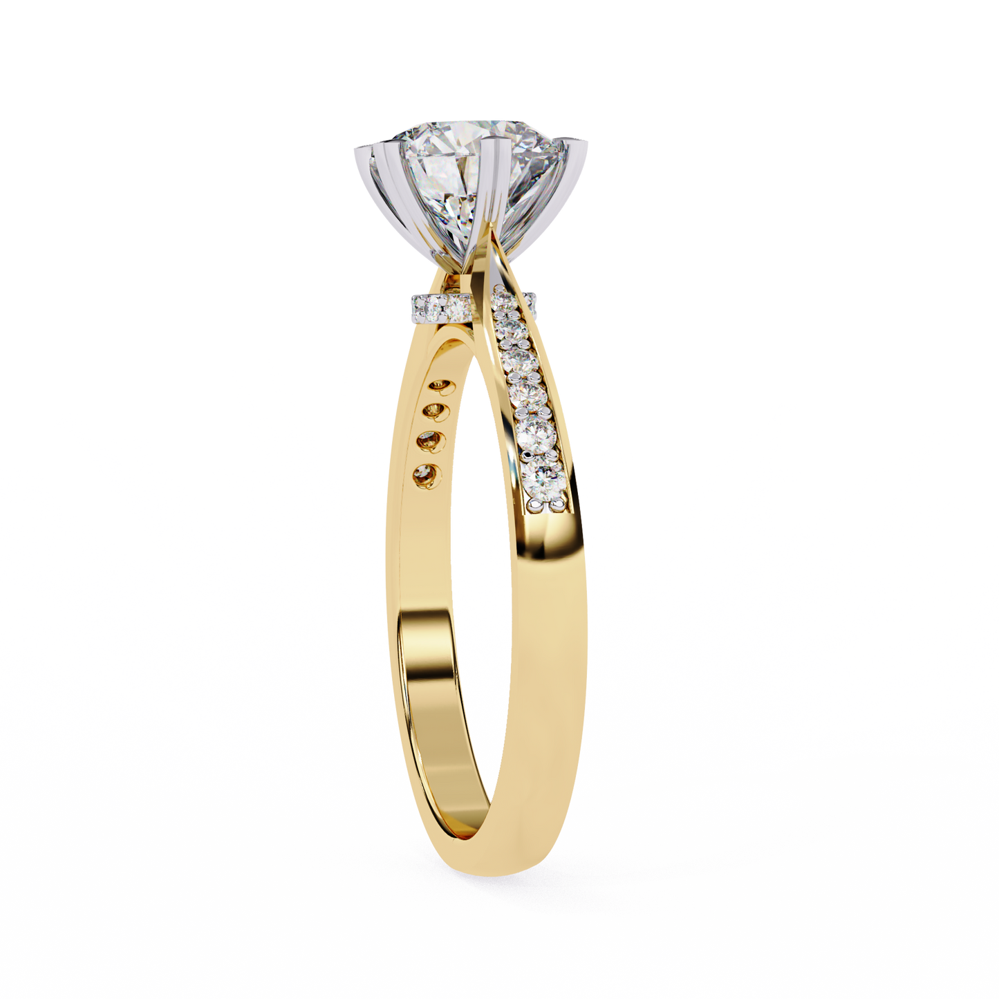LGD Ring Round Stone (1.43ct) In 14K Gold