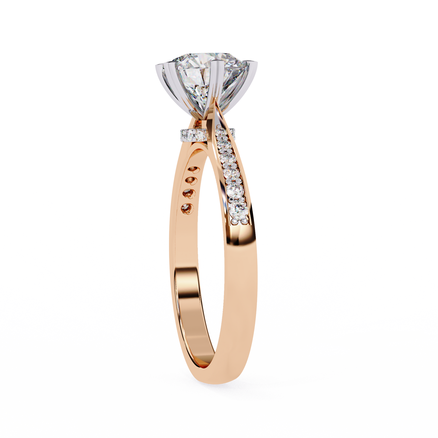 LGD Ring Round Stone (1.43ct) In 14K Gold
