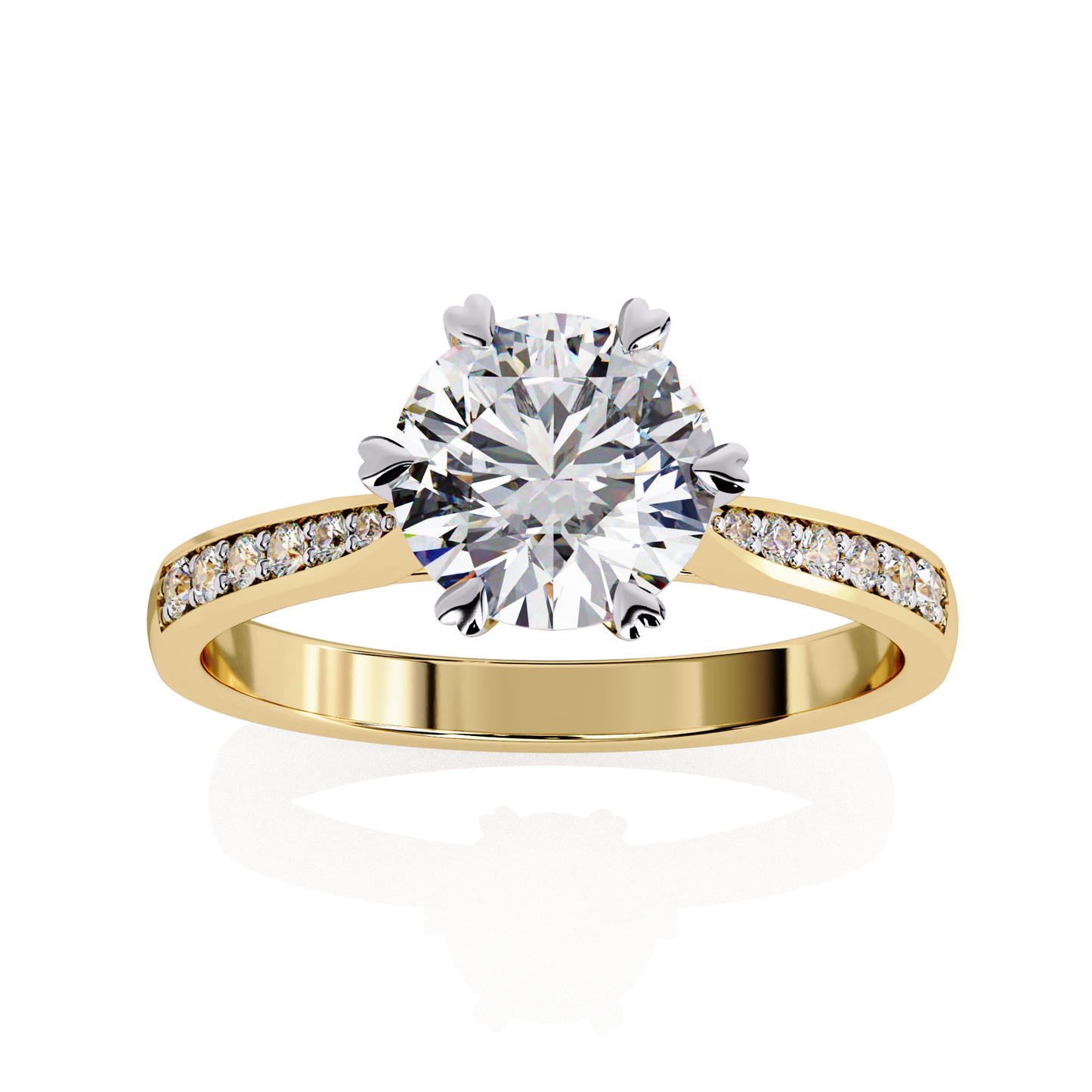 LGD Ring Round Stone (1.43ct) In 14K Gold