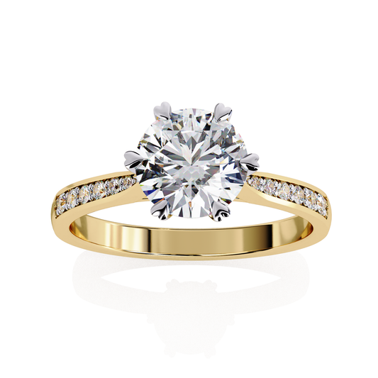 Lab Grown Diamond Ring Round Stone (1.43ct) In 14K Gold