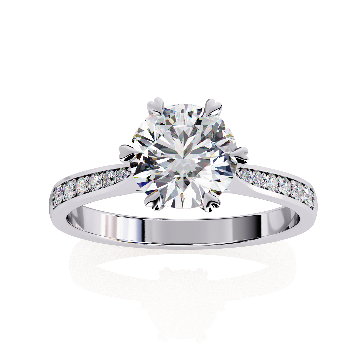 LGD Ring Round Stone (1.43ct) In 14K Gold