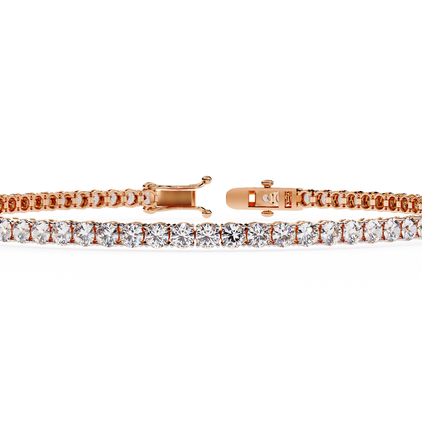 Lab Grown Diamond Bracelet Round Stone (3.90ct) In 14K Gold