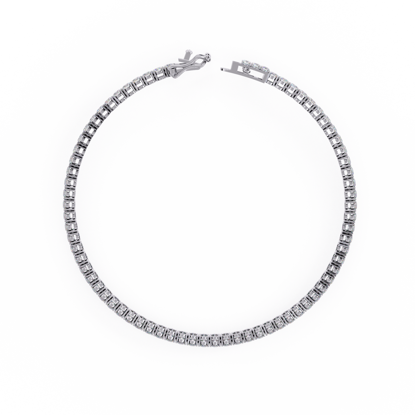Lab Grown Diamond Bracelet Round Stone (3.90ct) In 14K Gold