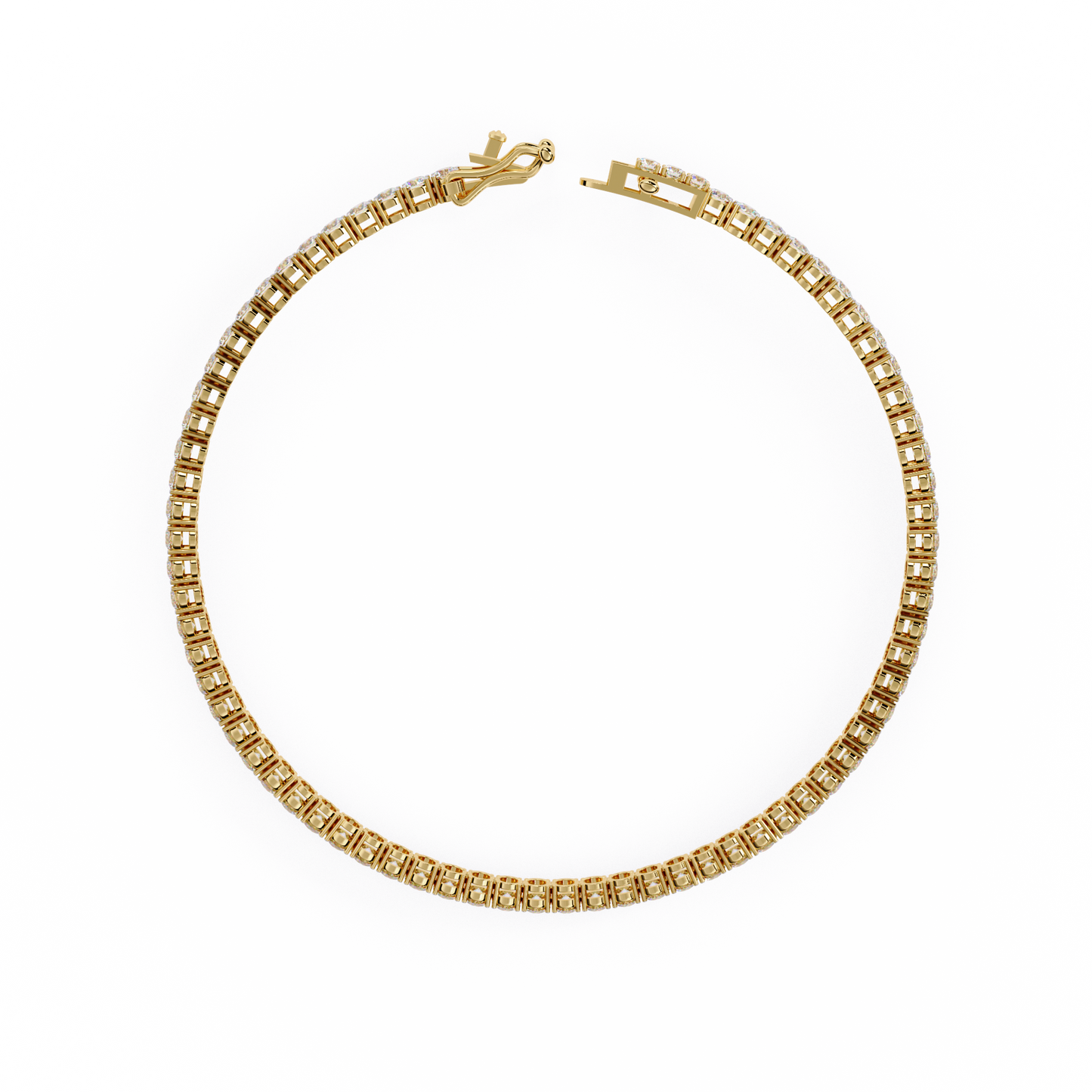 Lab Grown Diamond Bracelet Round Stone (3.90ct) In 14K Gold