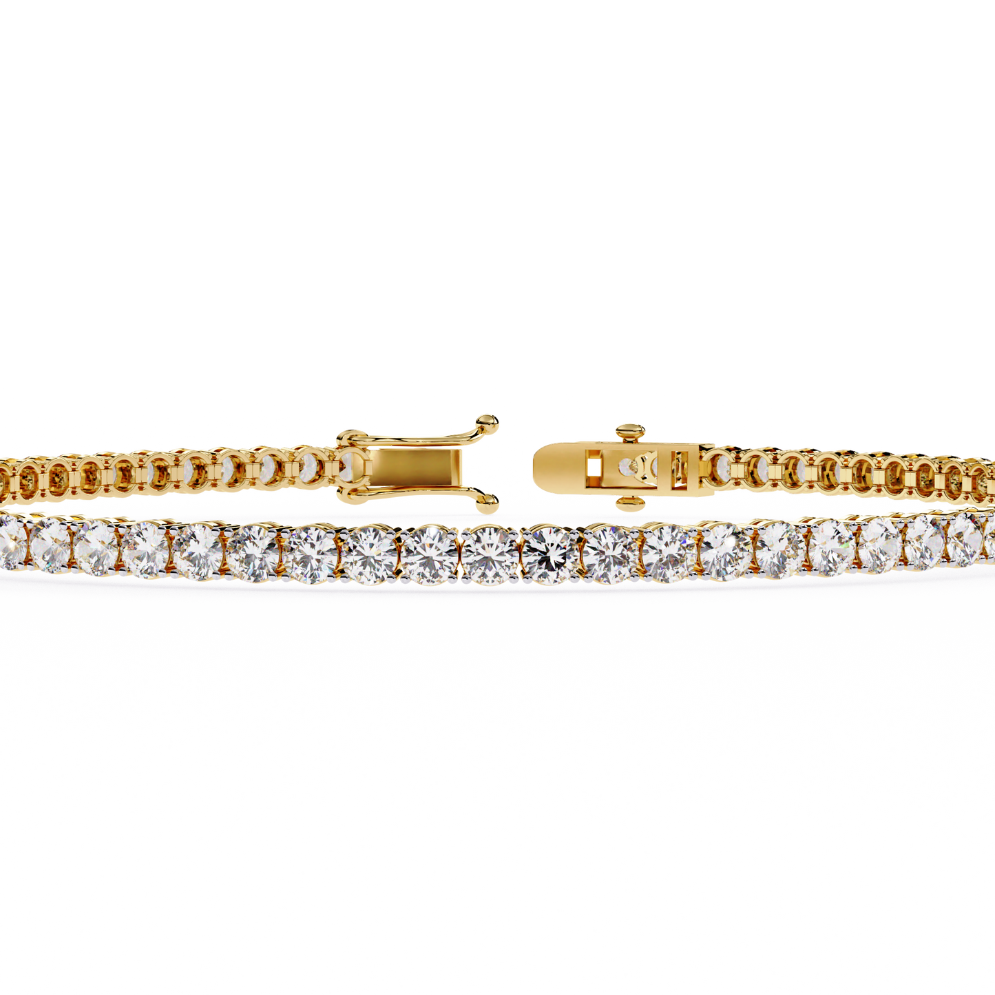 Lab Grown Diamond Bracelet Round Stone (3.90ct) In 14K Gold