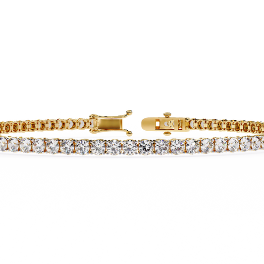 Lab Grown Diamond Bracelet Round Stone (3.90ct) In 14K Gold